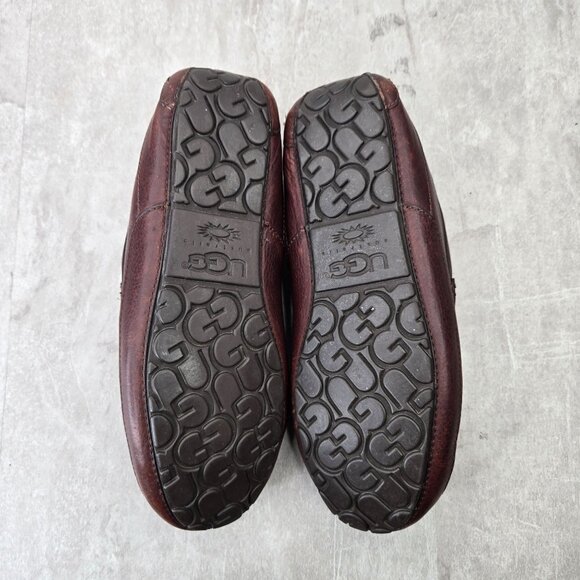 Ugg Slipper Loafers Mens 11 Brown Leather Fur Lined Slip On Comfort Dress Shoes - Picture 7 of 12